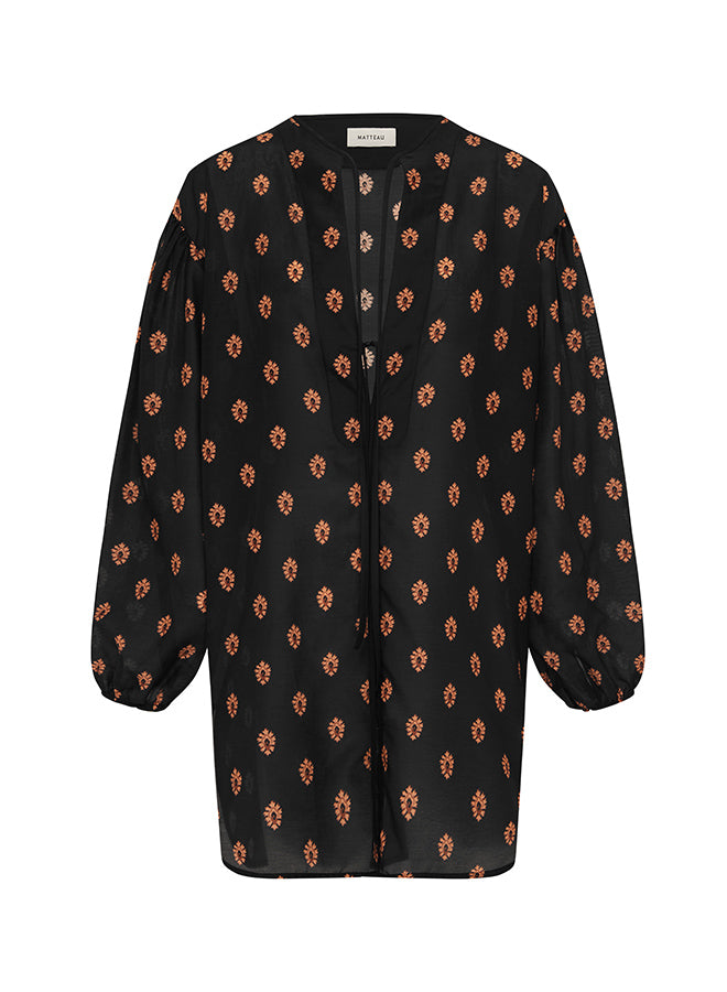 Matteau Popover Mini Tie Dress in Vida