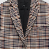Anine Bing Quinn Blazer in Beige and Navy Checks - styled look