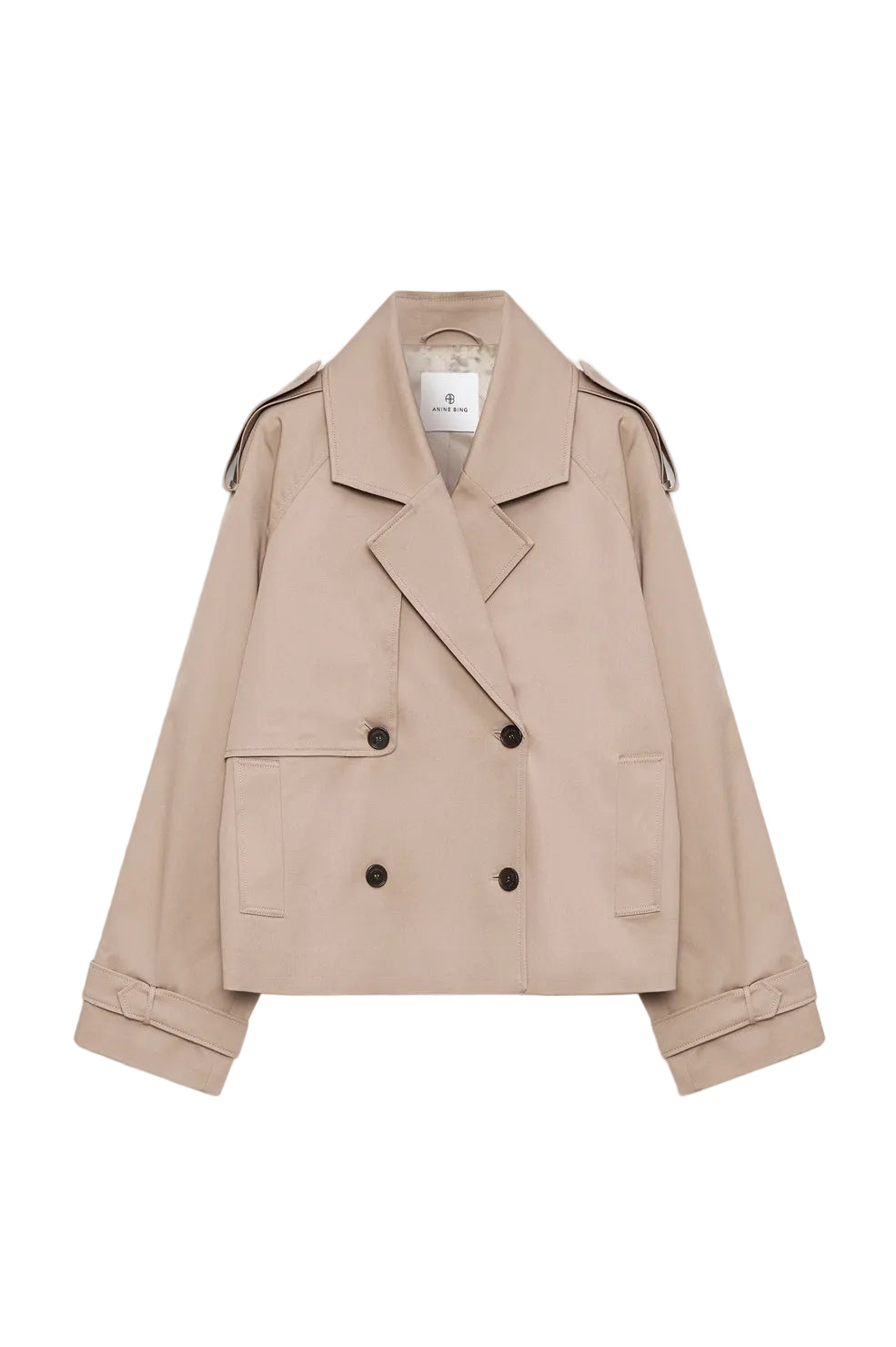 Anine Bing Rickie Cropped Trench in Beige