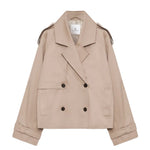 Anine Bing Rickie Cropped Trench in Beige