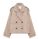 Anine Bing Rickie Cropped Trench in Beige