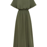Matteau Relaxed Tee Midi Dress in Khaki