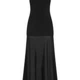 St Agni Circle Hem Halter Dress in Black
