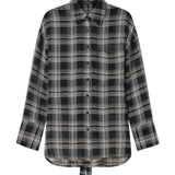 A Emery Joyse Sheer Shirt in Black And White Check