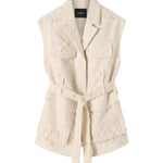 A Emery Jakob Vest in Creme Jacquard