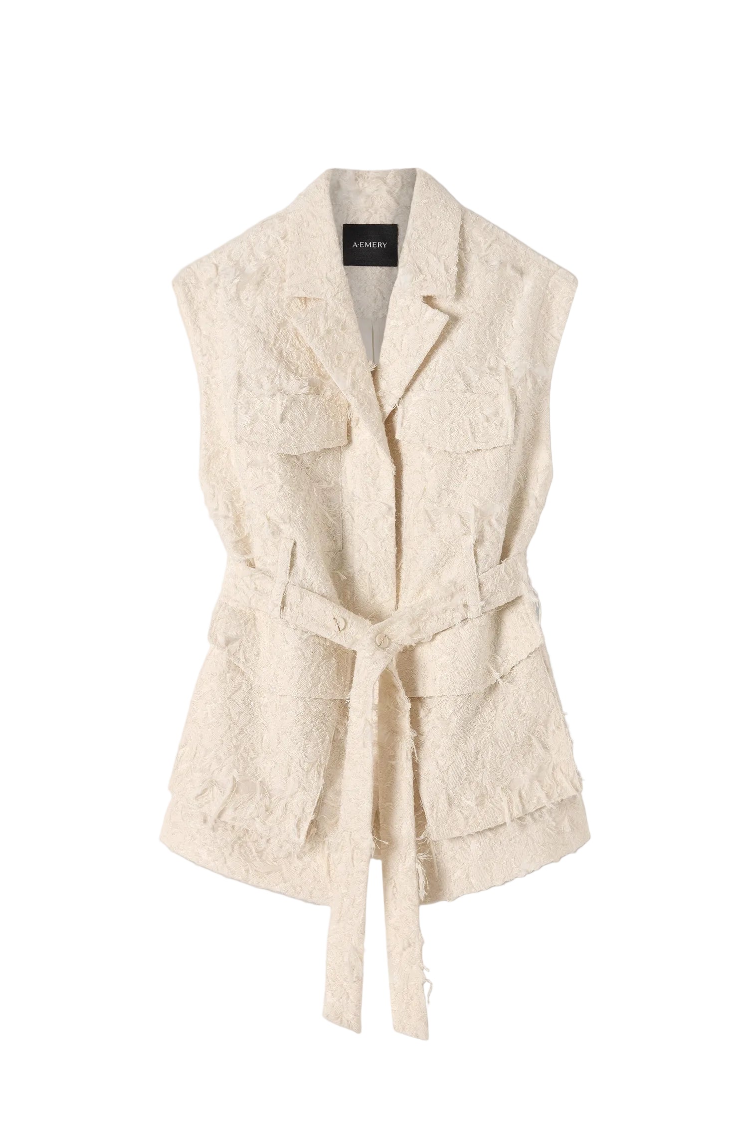 A Emery Jakob Vest in Creme Jacquard