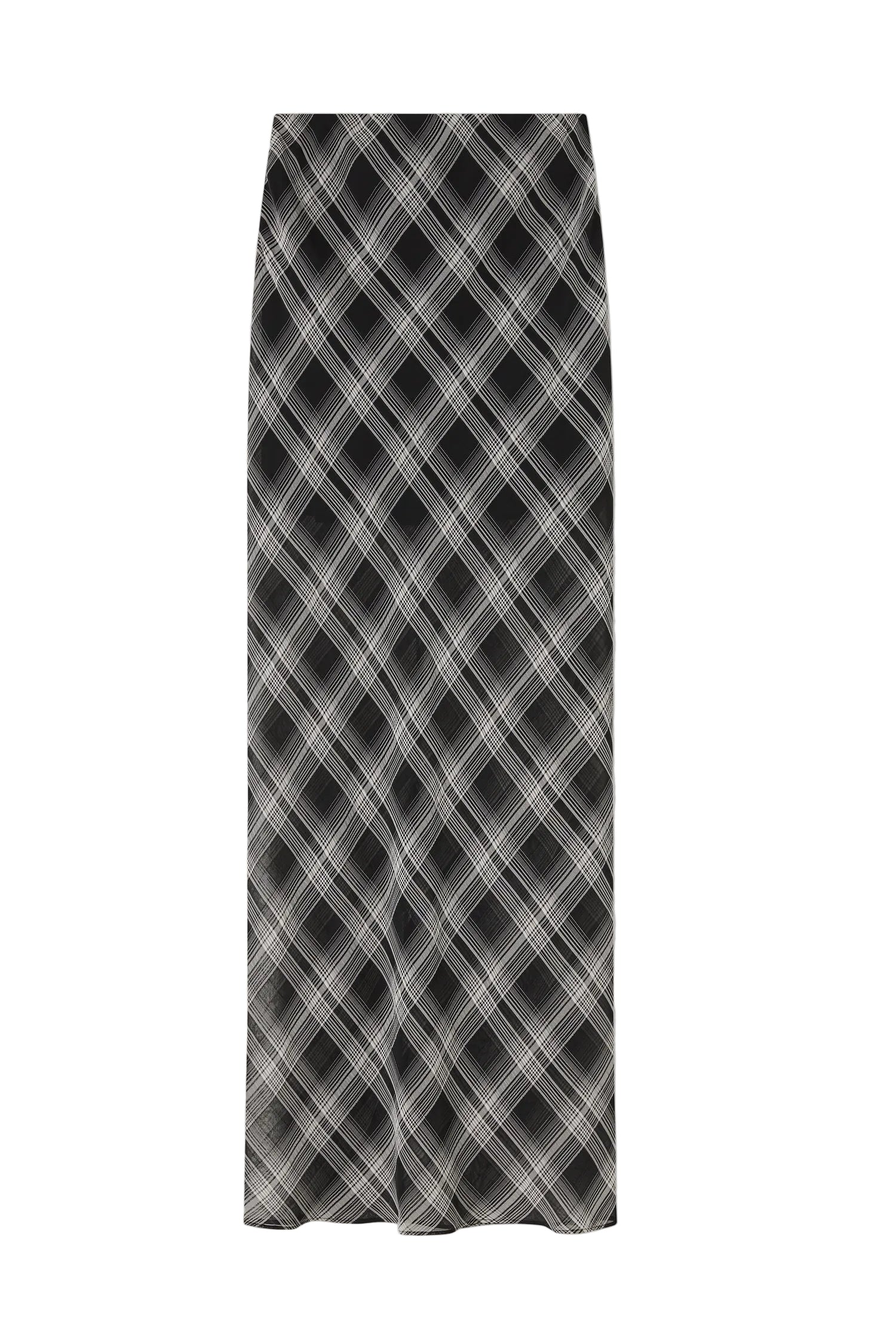 A Emery Reese Sheer Skirt in Black And White Check