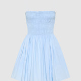 Matteau Shirred Bodice Mini Dress in Sky