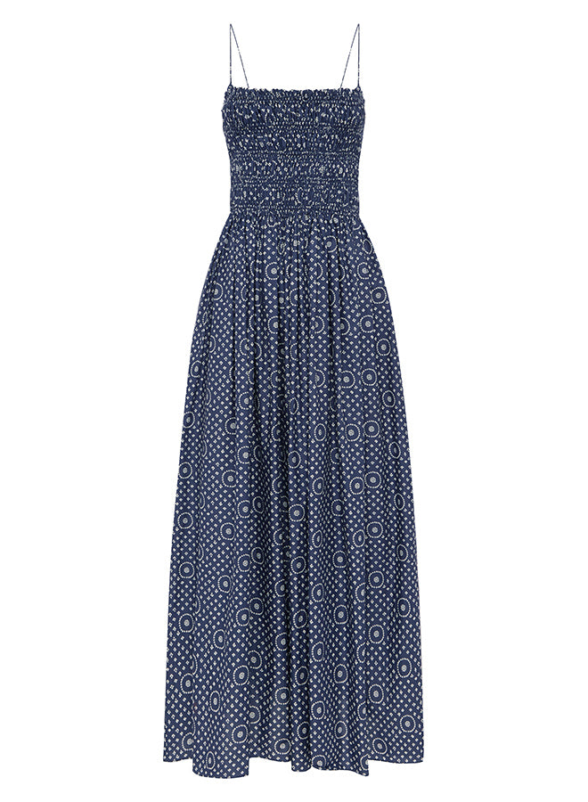 Matteau Shirred Bodice Dress in Bluebell