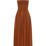 Matteau Shirred Bodice Dress in Garnet