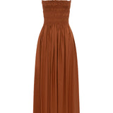 Matteau Shirred Bodice Dress in Garnet