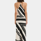 Sir Pietra V Neck Slip Dress in Milano Nero