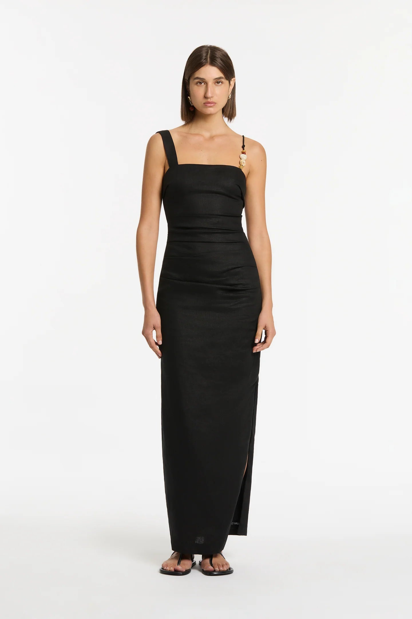 SIR. Antonia Beaded Midi Dress - Black