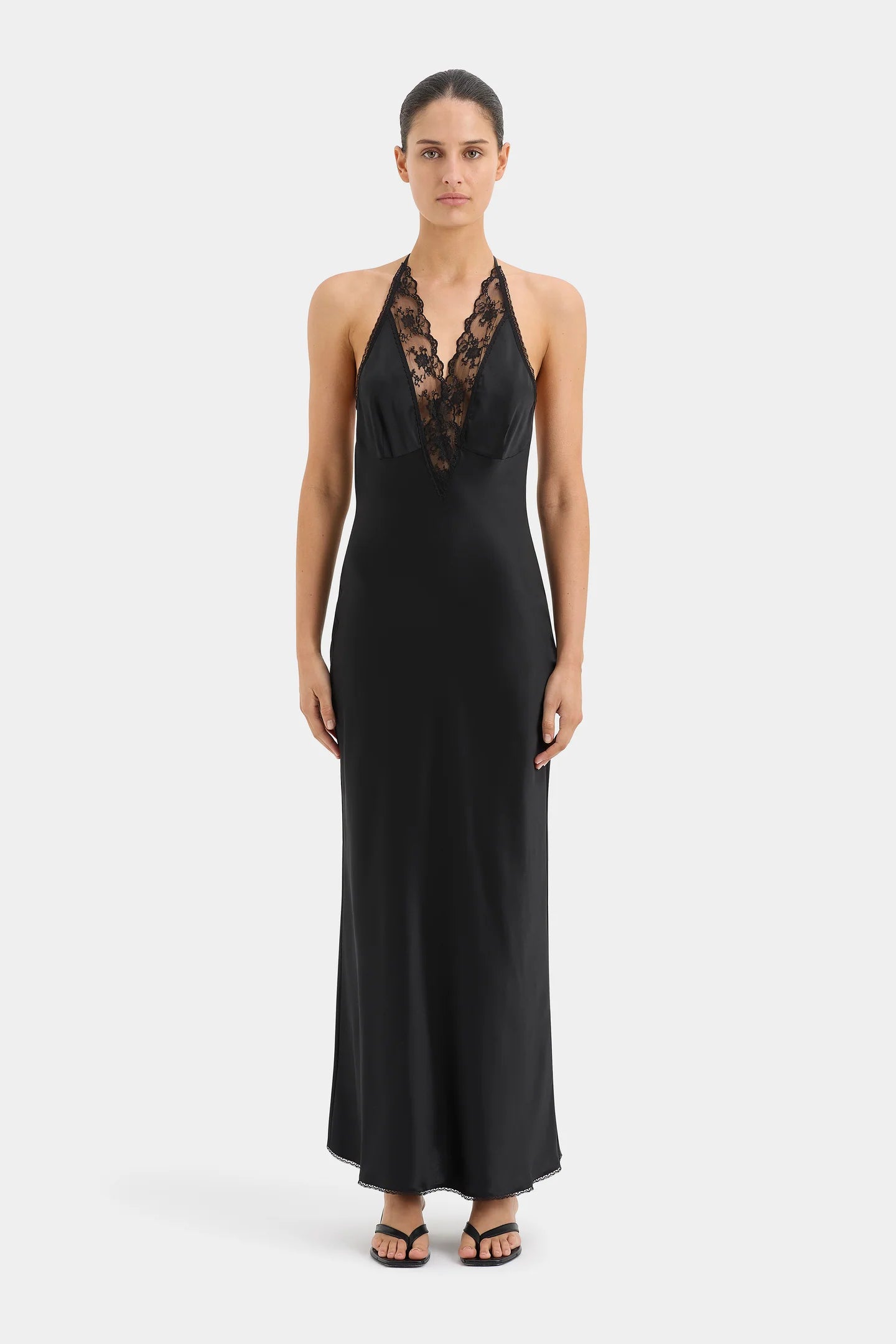 SIR. Aries Halter Gown - Black