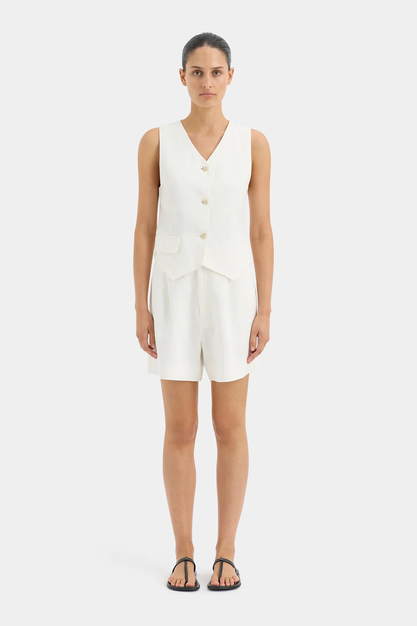 SIR. Clemence Tailored Vest - Ivory