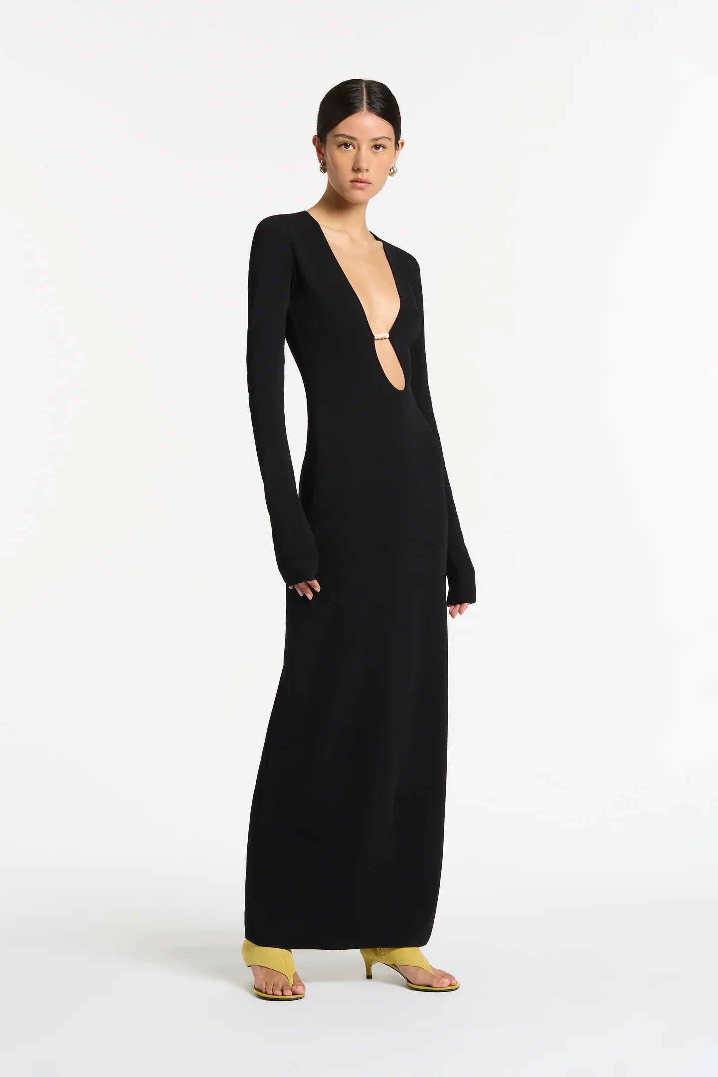 SIR. Kinetic Beaded Long Sleeve Maxi Dress - Black