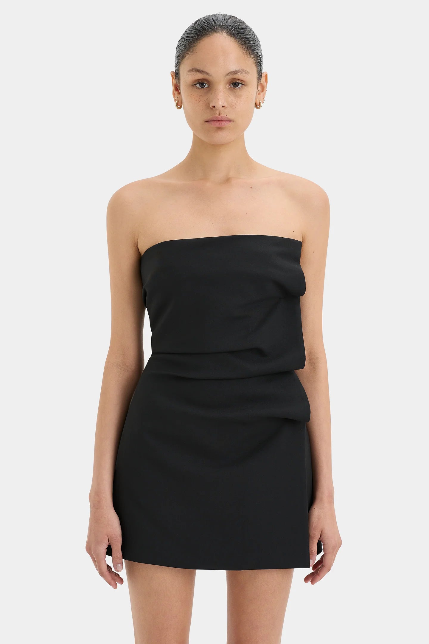 SIR. Leonardo Pleated Mini Dress - Black