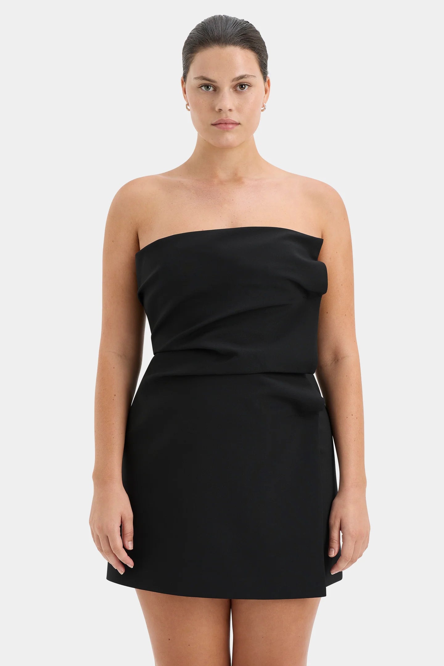 SIR. Leonardo Pleated Mini Dress - Black