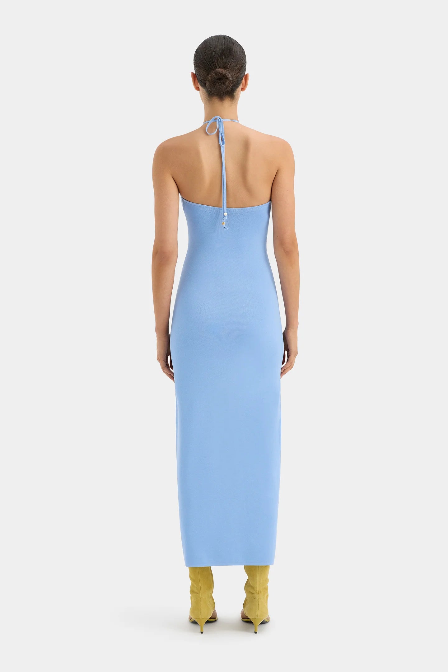 SIR. Salvador Beaded Halter Dress - Cornflower Blue