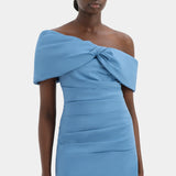Jones Off Shoulder Mini Dress | Washed Blue
