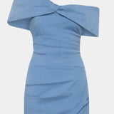 Jones Off Shoulder Mini Dress | Washed Blue