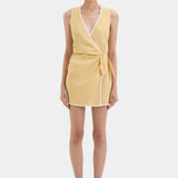 Sir Carlotta Wrap mini Dress in Raffia
