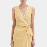 Sir Carlotta Wrap mini Dress in Raffia