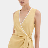 Sir Carlotta Wrap mini Dress in Raffia