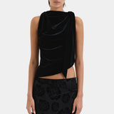 Sir Ettore Drape Top in Black
