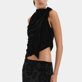 Sir Ettore Drape Top in Black