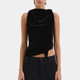 Sir Ettore Drape Top in Black