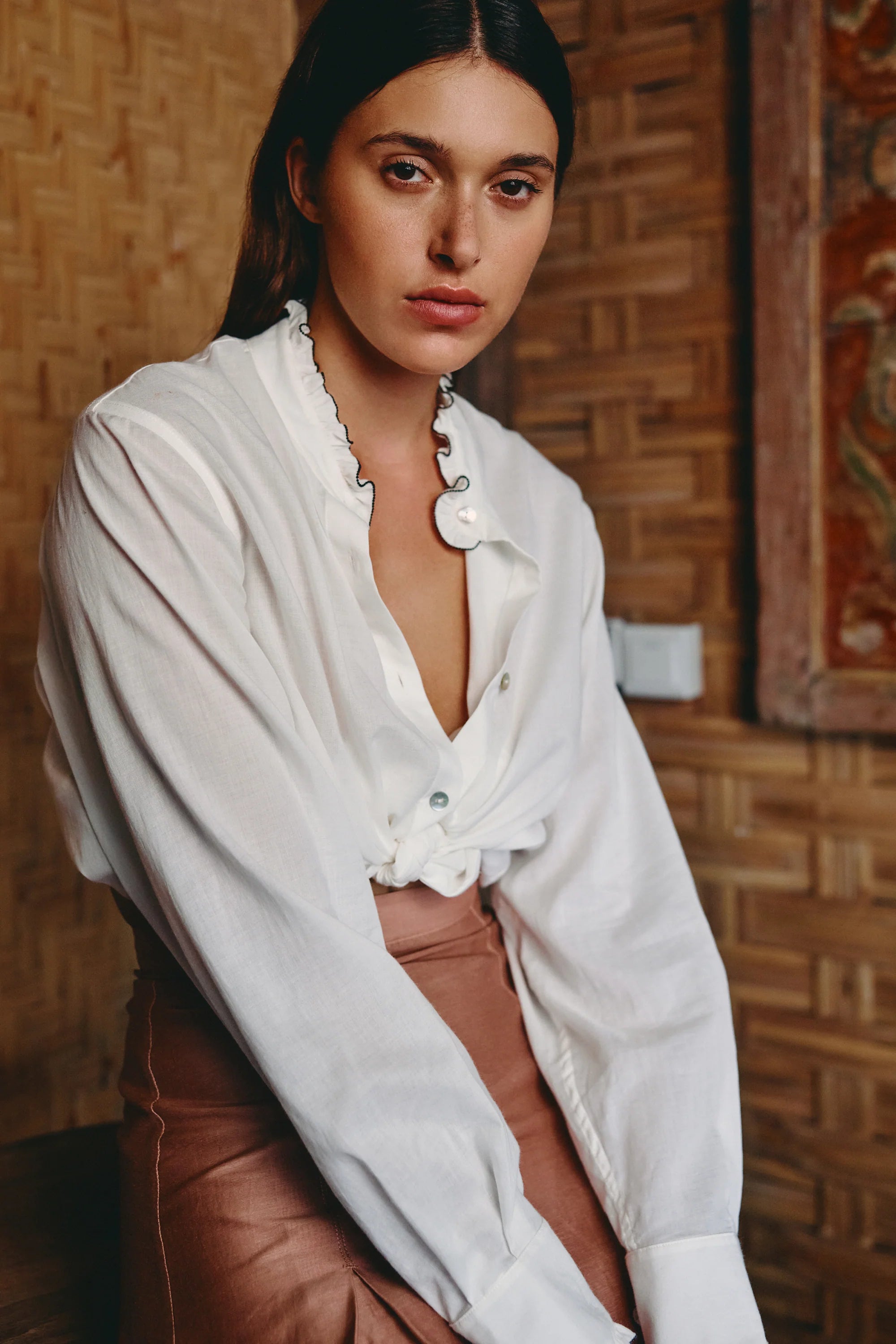 Siena Blouse | Warm Ivory