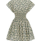 Matteau Shirred Waist Mini Dress in Vine