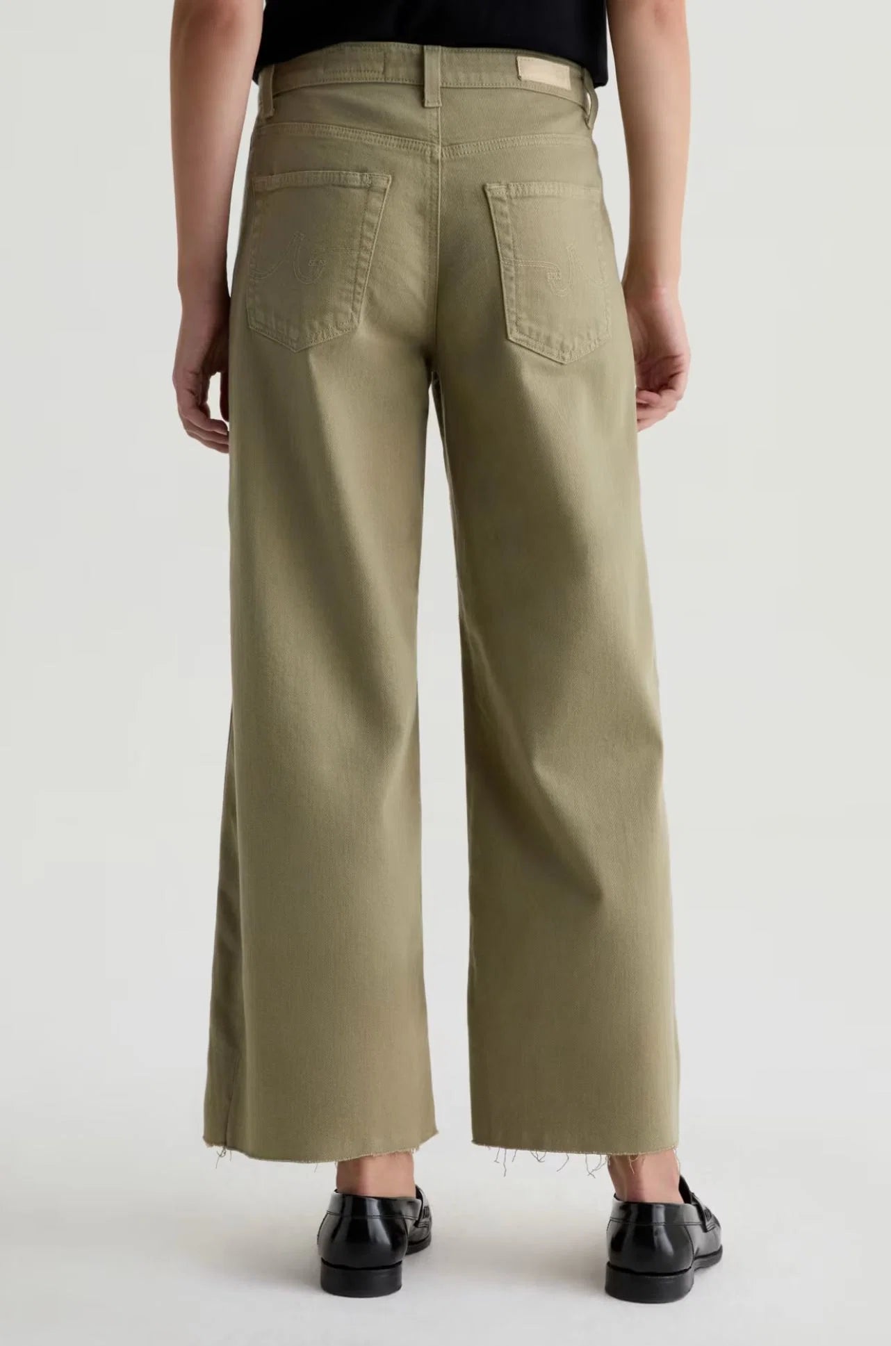 AG Jeans Saige Wide Leg Crop in Rosemary - detail view