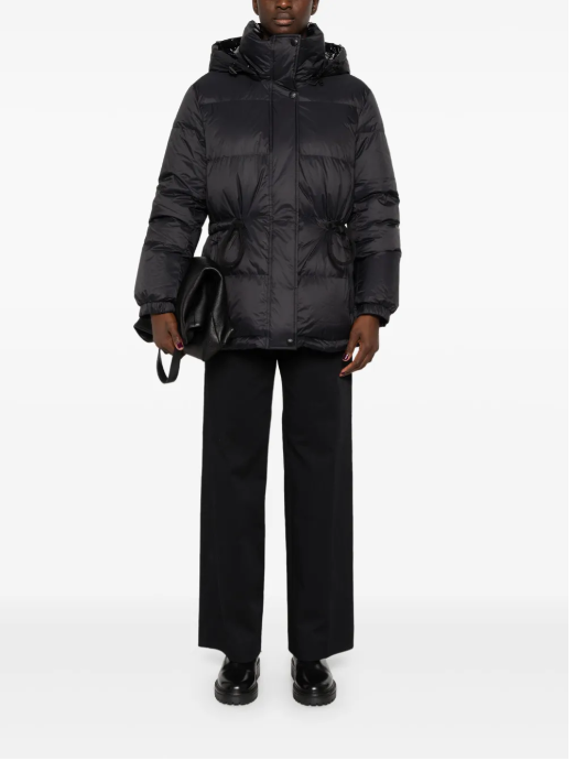 Yves Salomon Down Jacket 70cm in Black - side view