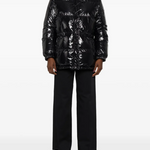 Yves Salomon Down Jacket 70cm in Black - detail view