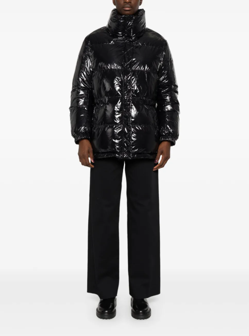 Yves Salomon Down Jacket 70cm in Black - detail view