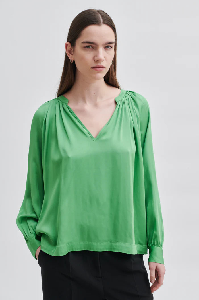 Second Female Drape Tunic Blouse - Shamrock