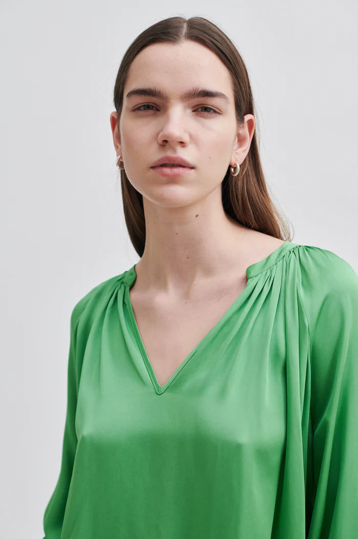 Second Female Drape Tunic Blouse - Shamrock