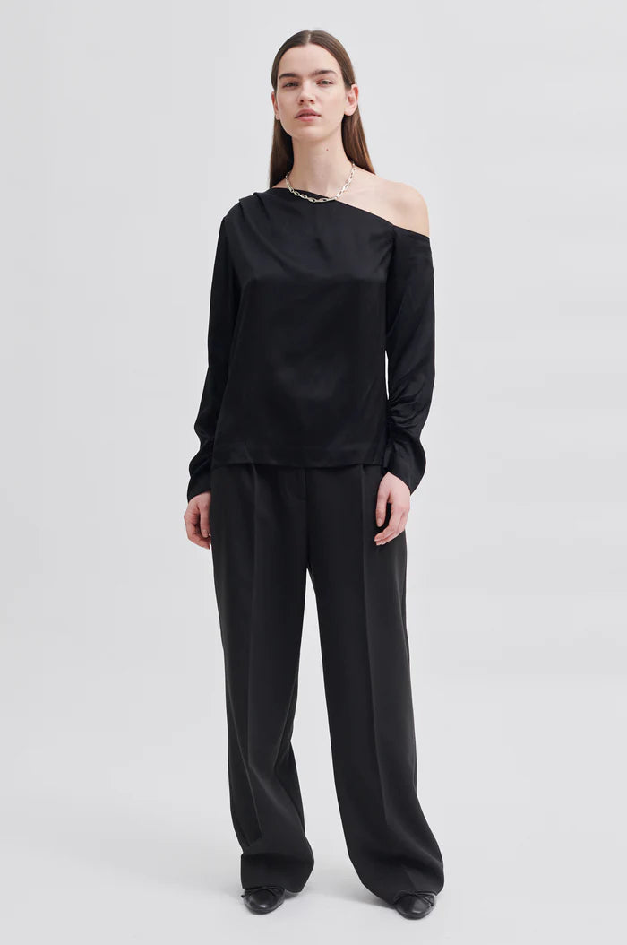 Second Female Galeries One Shoulder Blouse - Black