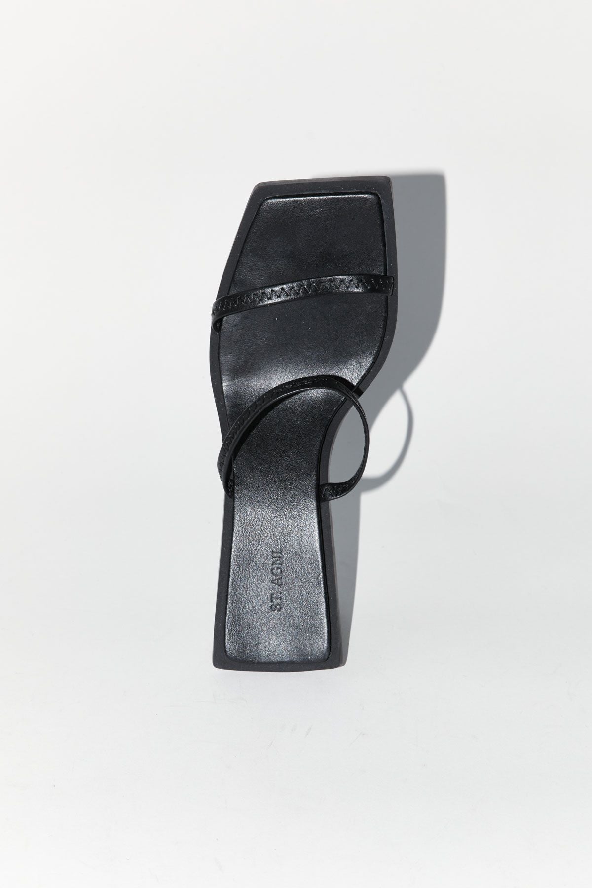 St.Agni Fine Strap Heel in Black