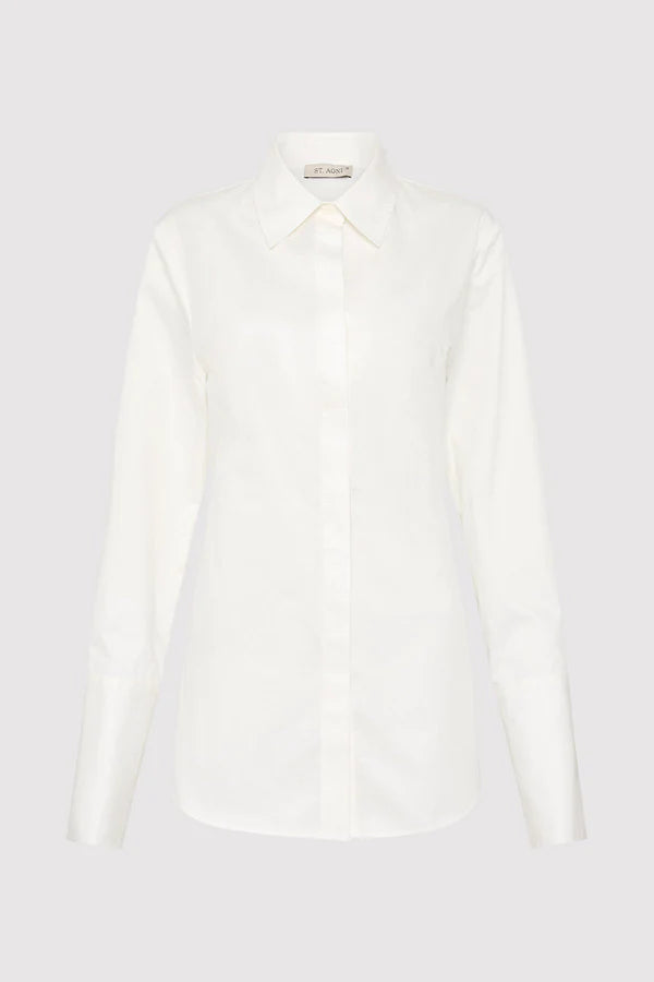 St.Agni Open Back Shirt - White