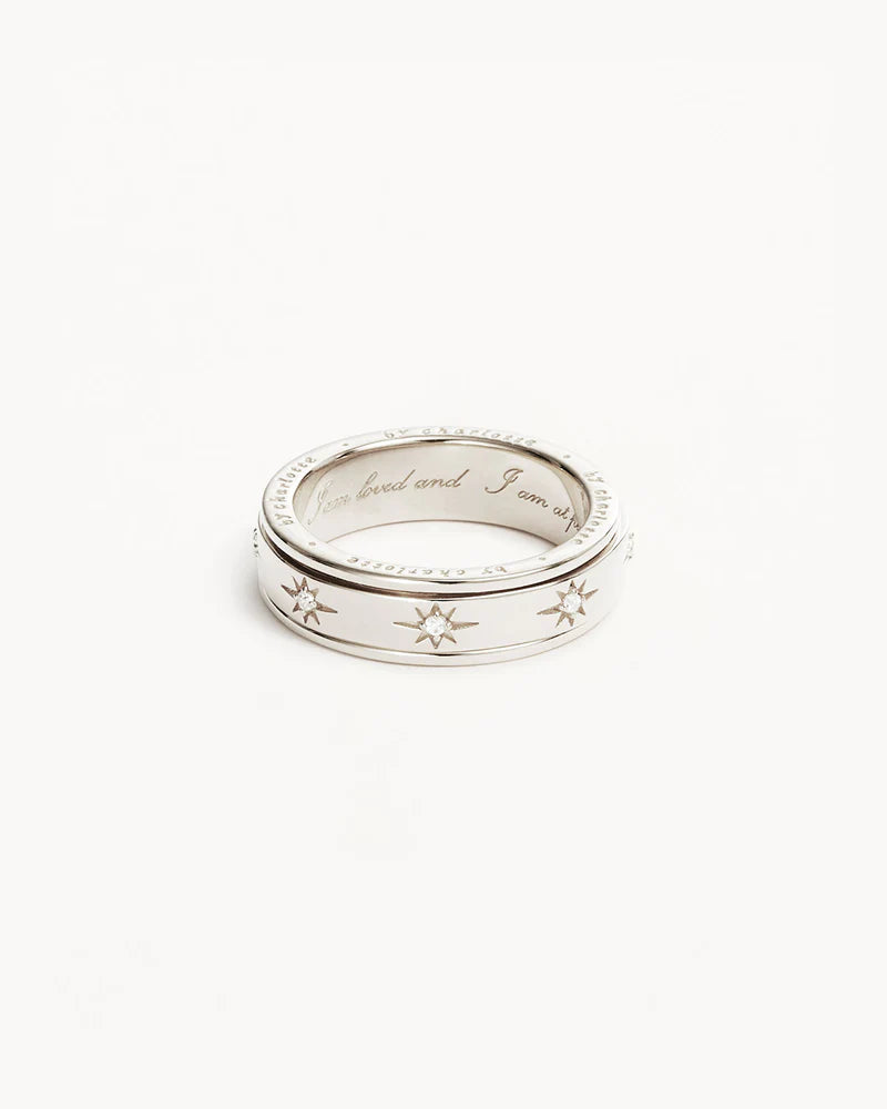 By Charlotte Sterling Silver I Am Loved Spinning Meditation Ring