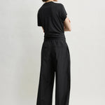 Toteme Drawstring Cotton Trousers in Black - detail view