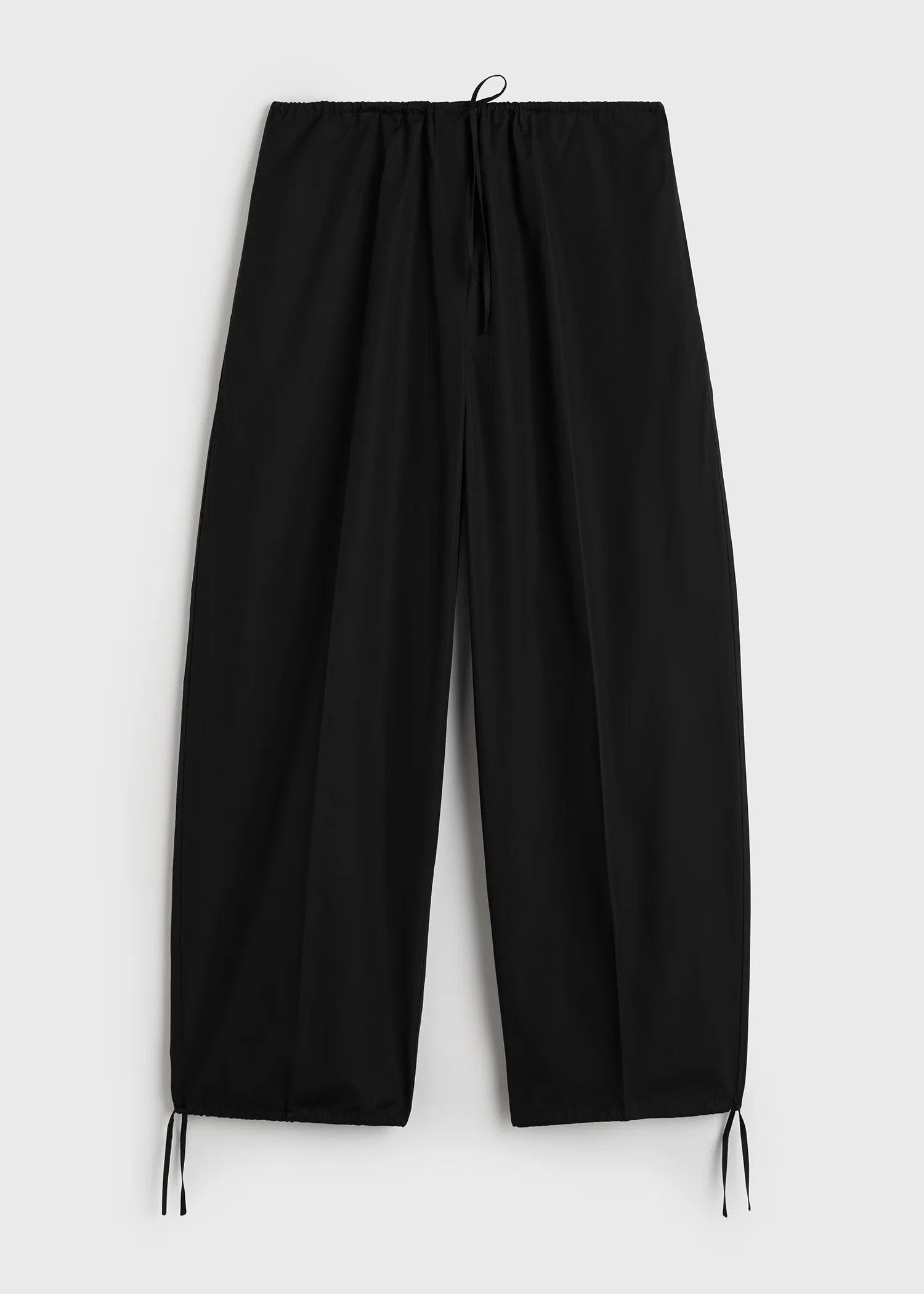 Toteme Drawstring Cotton Trousers in Black