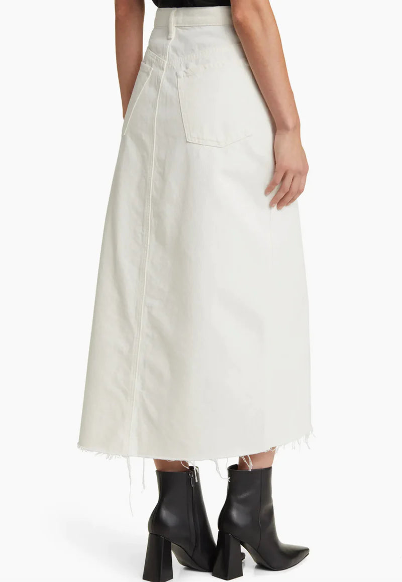 Frame Midaxi Skirt Angled Seam - Ecru
