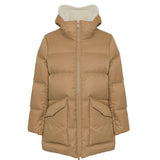 Yves Salomon Down Coat 76cm in Camel