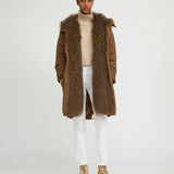 Yves Salomon Down Coat 105cm in Date Brown