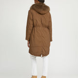 Yves Salomon Down Coat 105cm in Date Brown