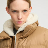 Yves Salomon Down Coat 76cm in Camel